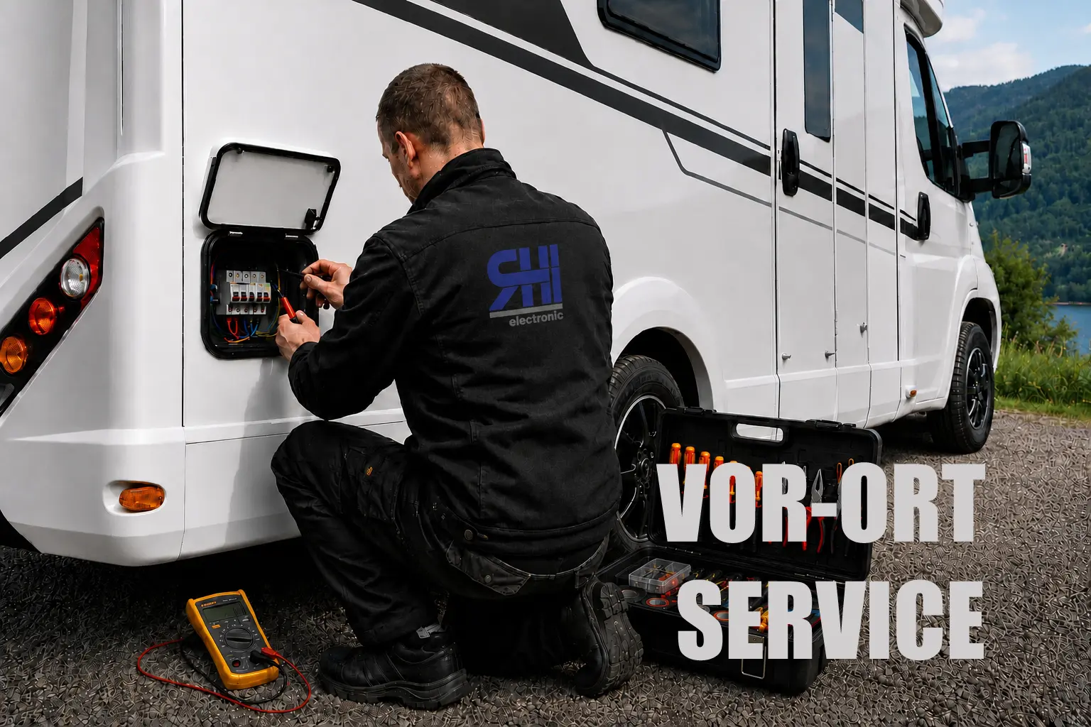 Ihr Vor-Ort Service im Großraum München, Rosenheim und im Oberland für Elektrik & Elektronik im Wohnmobil, Caravan, KFZ oder Boot. Neben Fehlersuche und Nachrüstung von Komponenten und Systemen bieten wir Ihnen unseren Vor-Ort Reifenservice und einen Urlaubs-Check vor Reiseantritt. Hier gehts zu unseren Leistungen.