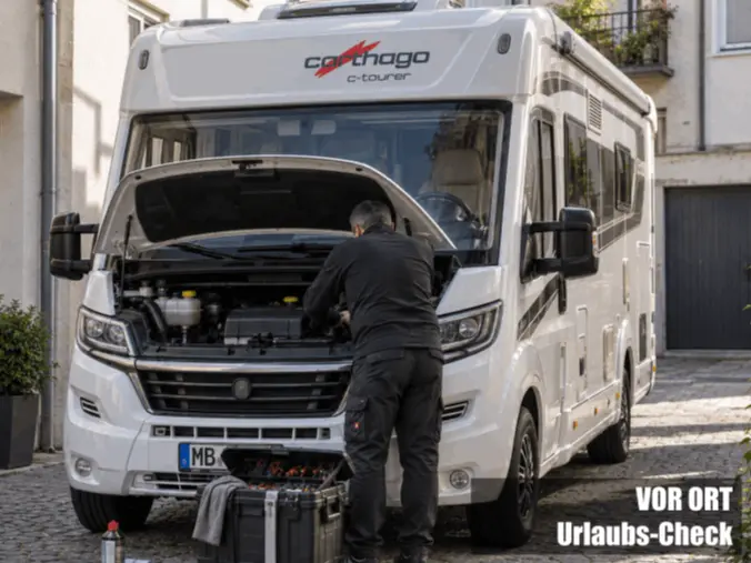 Vor Ort Urlaubscheck für Wohnmobil, Caravan, PKW und Anhänger im Großraum München, Rosenheim, Miesbach, Starnberg und im bayrischen Oberland. Reifen, Beleuchtung, Batterien, Elektrik, Flüssigkeitsstände und wichtige Funktionen.