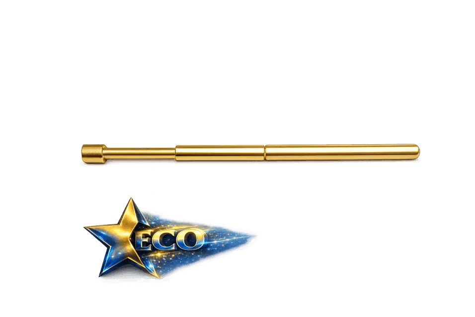 Federkontaktstift vergoldet mit konkavem Kopf aus der ECO-Reihe.