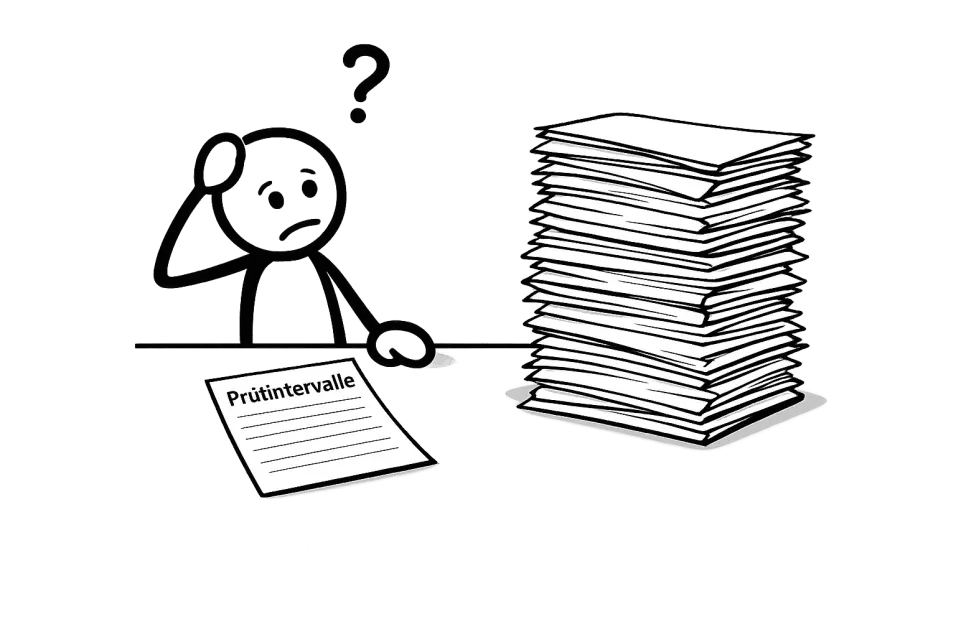 Wer legt die Prüfintervalle für die Betriebsmittelprüfungen nach DGUV-V3 fest, und was muss hierbei alles beachtet werden. 